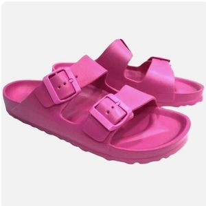 Brand🆕 Corky's Hey, Girl Hot Pink WaterSlides Size 7